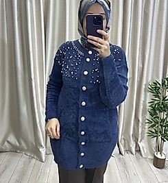 Taşlı Angora hırka