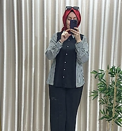 Yanları çizgili gömlek