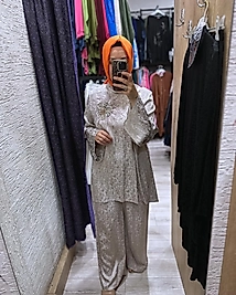 ETRUCCI OMUZU TAŞLI TÜL DETAYLI TAKIM