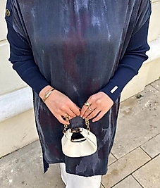 İpek kupra panço tunik