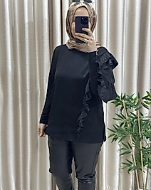 Tek kol fırfırlı tunik