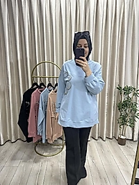 Taşlı çiçek desen tunik