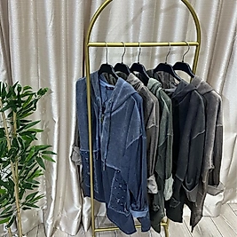 İthal yıkamalı pamuk hırka